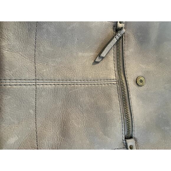 AMERICAN LEATHER CO. Liberty Backpack Gray/Taupe Purse Bag TRAVEL MINIMALIST - Picture 8 of 9